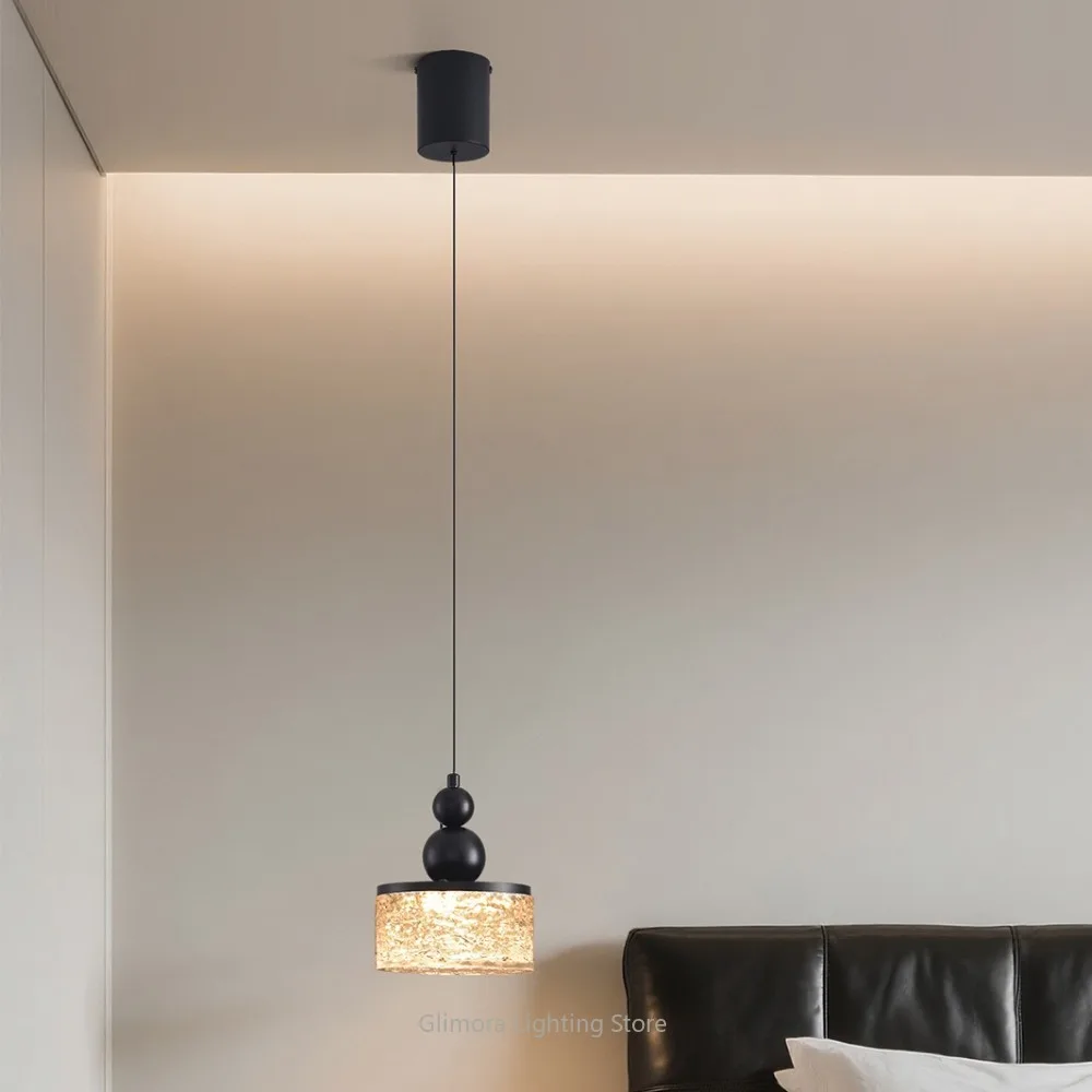 

Adjustable Height Italian Pendant Lamp, Minimalist Premium Style, Resin&Metal,Bedroom Bedside Living Room Bar Foyer, Decor Light