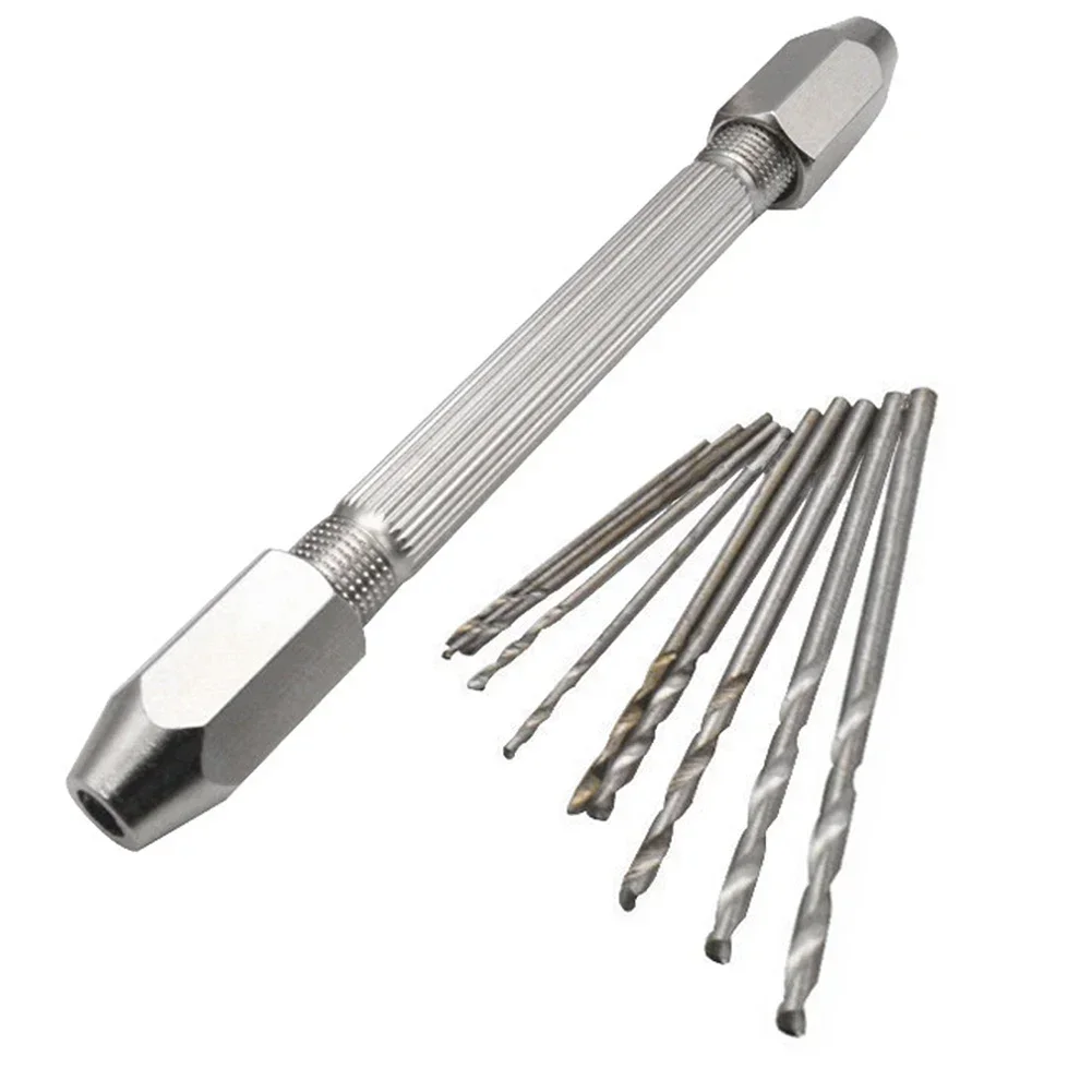Copper Double End Pin Vise Hand Chuck + 10 Drill Bit Jewelry Watch Repair Maintain Tool For Plastic PCB Jewelry Hand Tools image 4