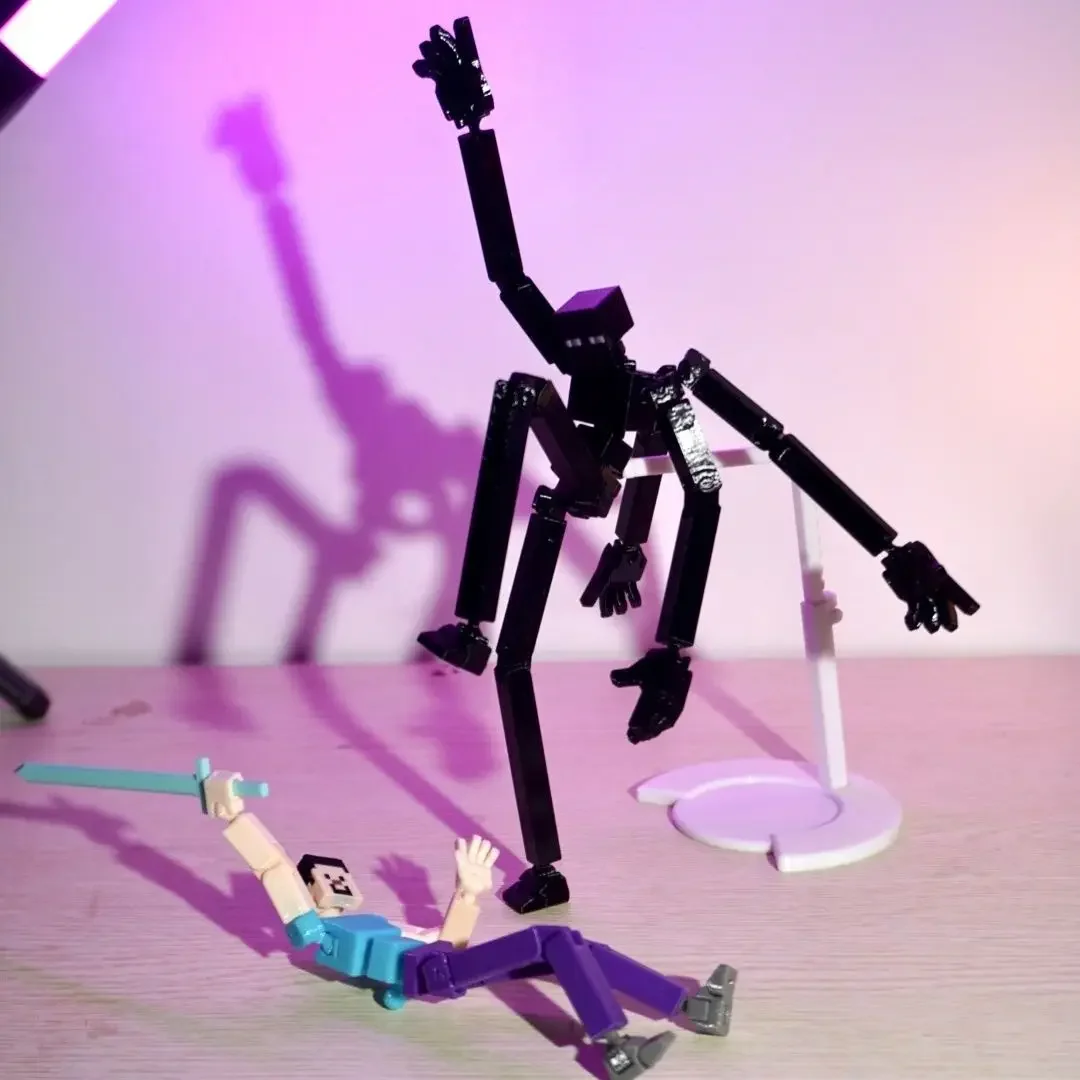 3D Printed Steve Black Enderman Mutant Multi-Jointed Movable Toys Figures Toys For Kids & Adults Parent-children Game Gifts