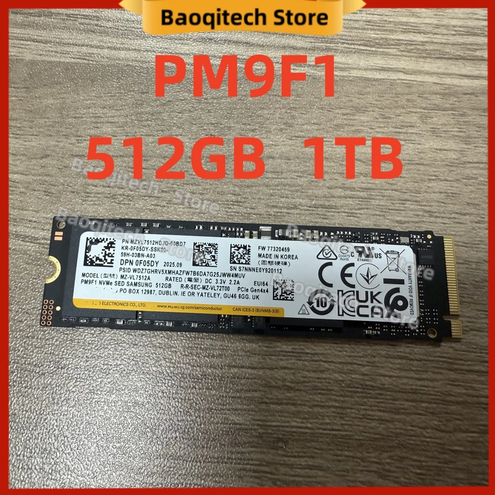 

Оригинальный твердотельный накопитель PM9F1 1 ТБ 512 ГБ 2280 NVME PCIE4.0 M.2 1024 ГБ PCIe Gen4x4 для компьютеров, совместимый с Samsung и DELL