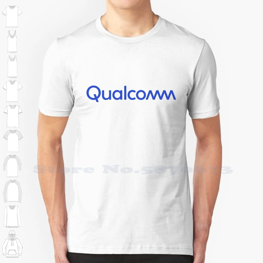 

Повседневная Уличная футболка с логотипом Qualcomm, футболка из 100% хлопка с графическим принтом