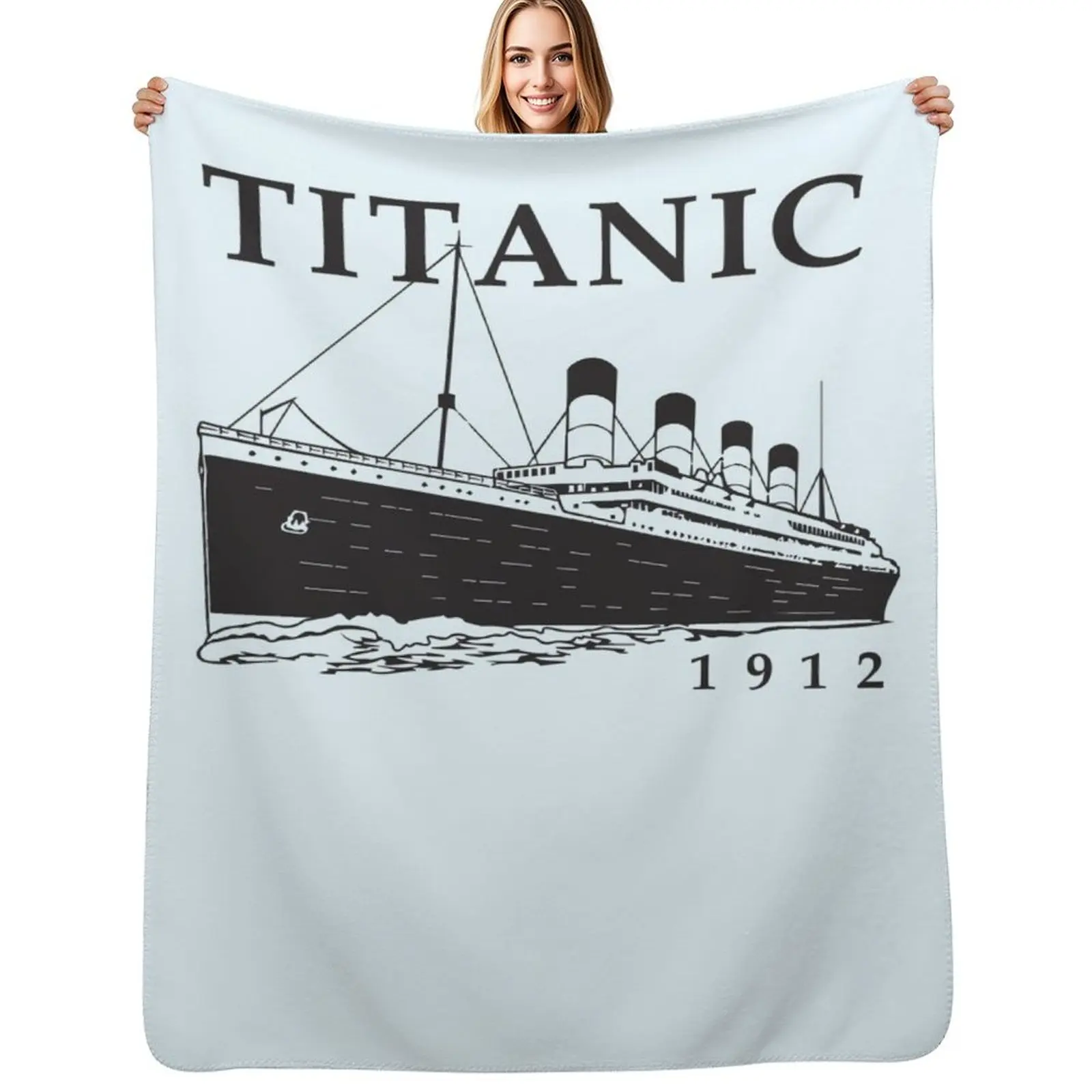 

Titanic Queen of the Ocean Vintage Cruise Sinking Ship Atlantic Voyage Throw Blanket Plaid Luxury Throw Blankets