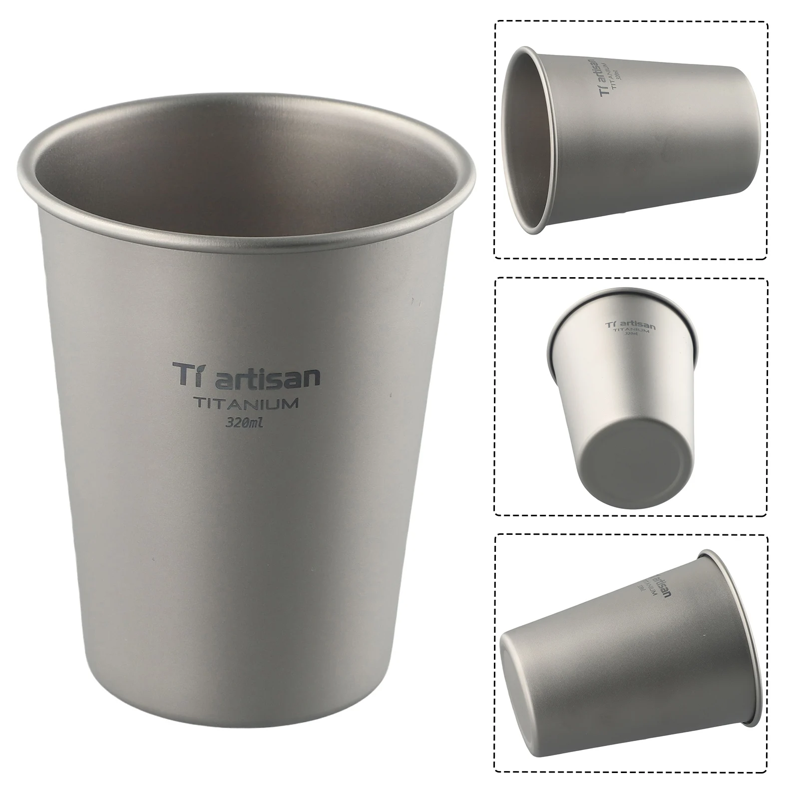 1pc Titanium Beer Cup 320ml Water Juice Tea Cup Mug Camping Mugs For Home Camping Hiking Picnic Equipment Drinkware