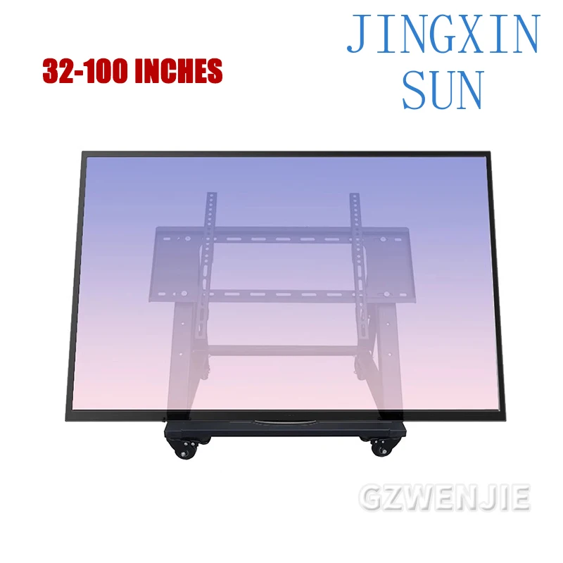 Metal Rolling TV Stand Mobile TV Stand with Wheels for 32-70 Inch LED LCD Flat&Curved TVs Angle Adjustable TV Cart