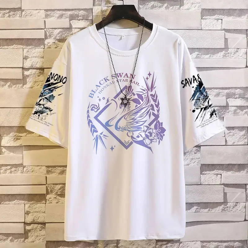 كاندي 2025 هونكاي: ستار ريل أنيمي لعبة كوس كاستوريس سباركل أشرون هوهو إلخ. 2025 تي شيرت بسيط متعدد الاستخدامات بأكمام قصيرة للجنسين