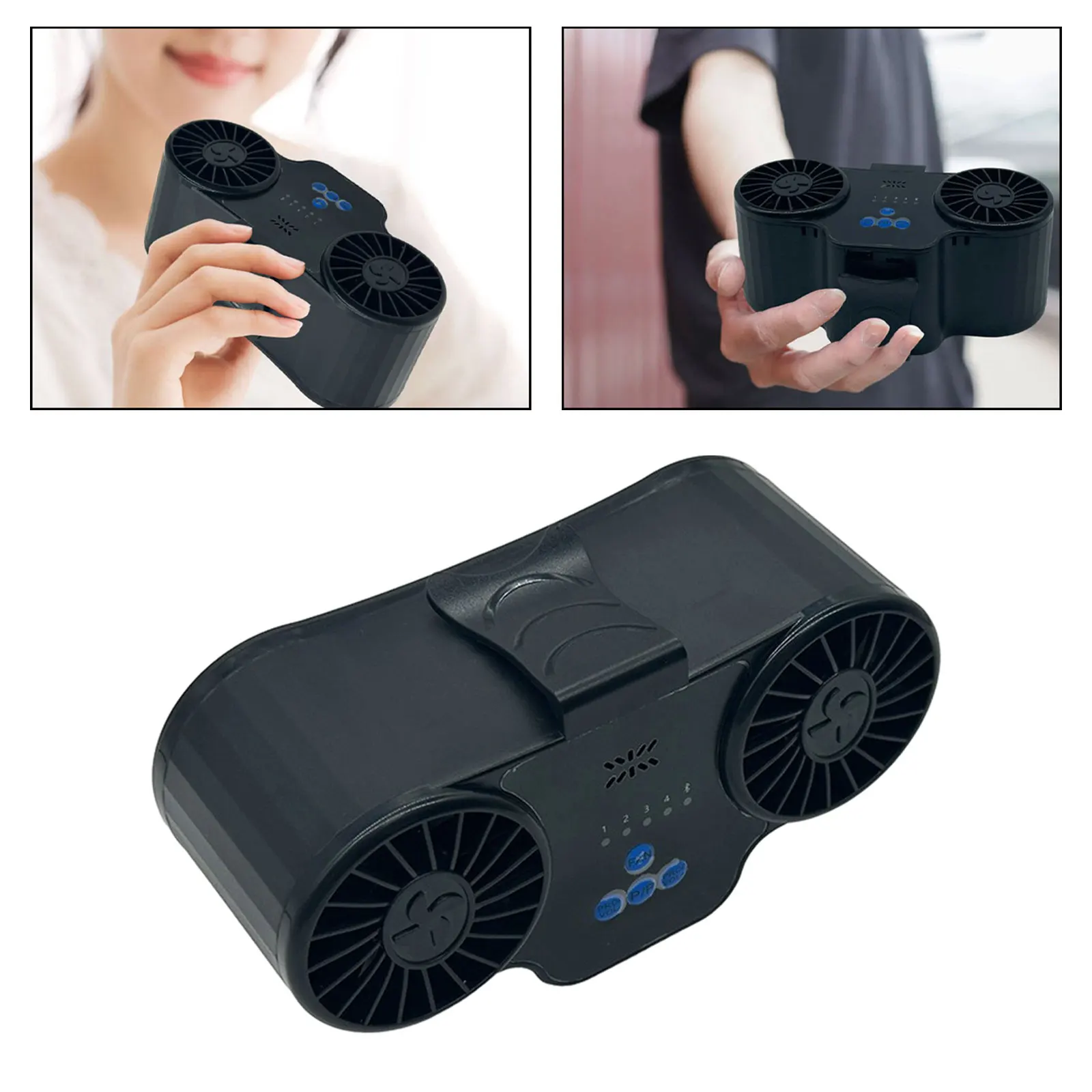 Ventola con Clip in vita multifunzione a 4 velocità con altoparlante ventola di raffreddamento portatile ventola da cintura per campeggio viaggi in ufficio pesca all'aperto