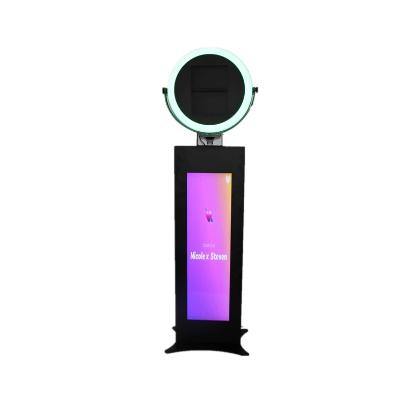 Photo Booth Kiosk Floor Stand Machine for ipad Party Light Box LCD Events Use Round Photo Booth