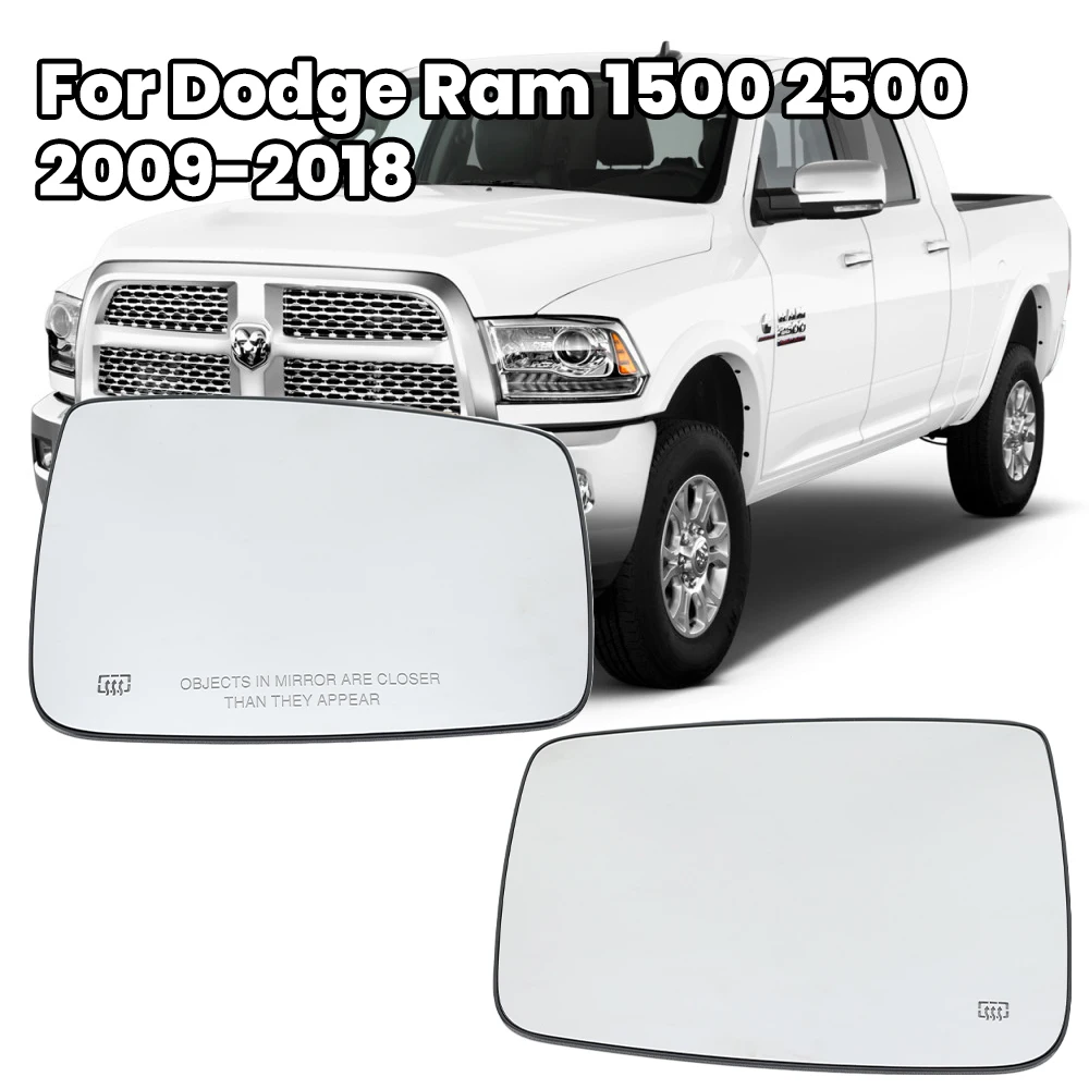 Side Rearview Mirror Glass Lenses For Dodge Ram 1500 2500 2009 2010 2011 2012 2013-2018 Heated Door Mirror Lens Car Accessories