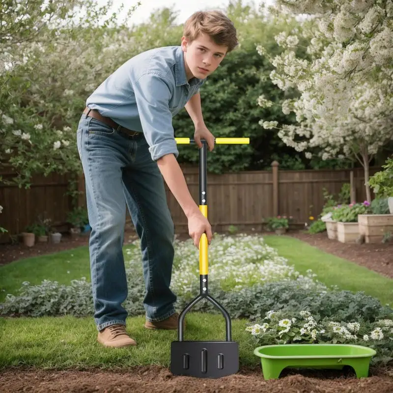 Grass Edger Tool Saw-Tooth Lawn Edging Tool Manual Steps Flower Bed Grass Cleaning Gadgets Heavy Duty Ergonomical Handle Gear