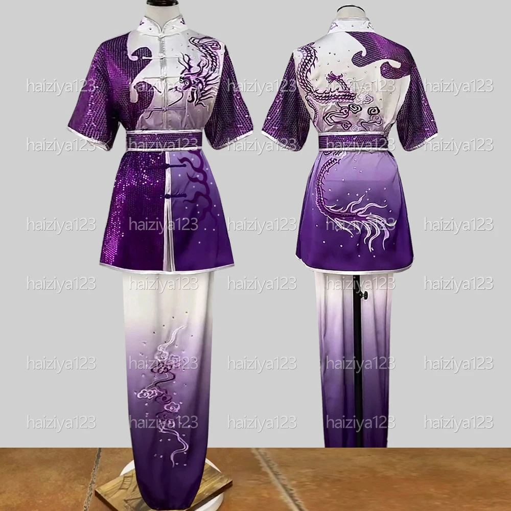 

Униформа ушу с вышитым драконом, одежда для кунг-фу, костюм для боевых искусств, костюм Чанцюань для мужчин, женщин, детей, девочек, мальчиков, детей, унисекс