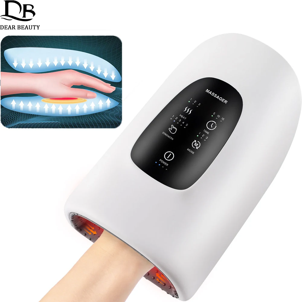 Wireless Electric Hand Massager Air Pressure Hot Compress Palm Acupoint Compression Wrist Finger Massager Arthritis Relax Muscle