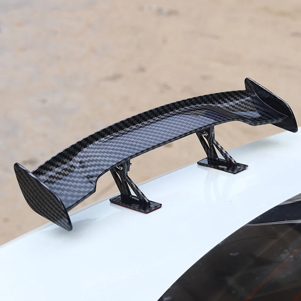 Carbon Look Car Rear Spoiler Mini Wings Small Model Decoration Auto Accessories Black Blue Red White Grey GT Style Winglet