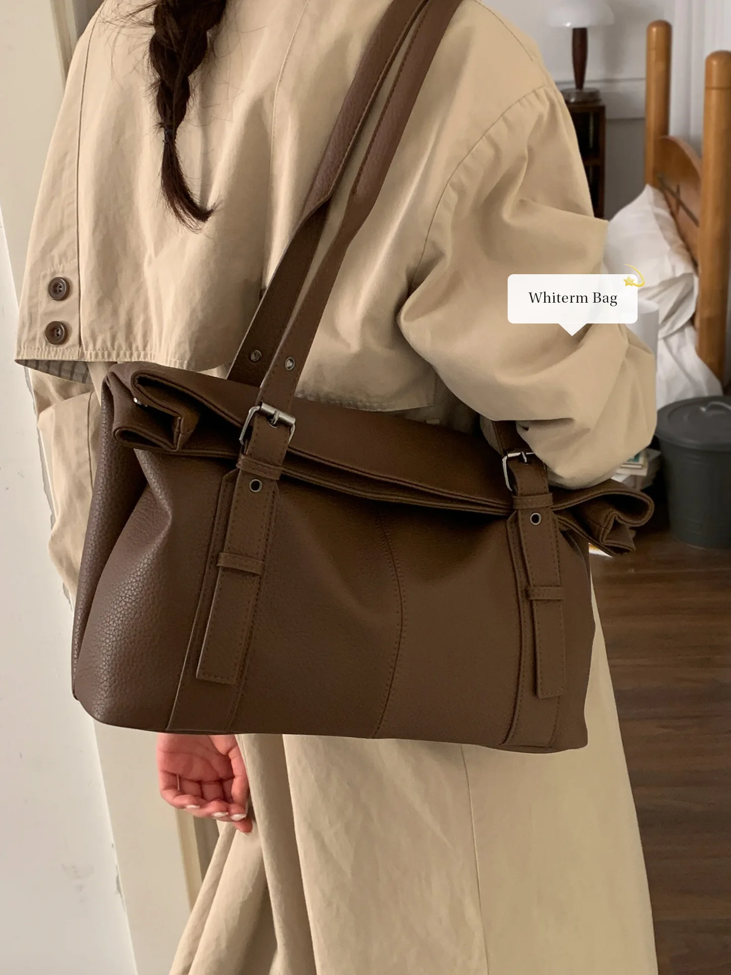 

CGCBAG Vintage Lage Capacity Women's Shoulder Bag Luxury Brand Designers Handbags Casual High Quality PU Leather Shoulder Bag