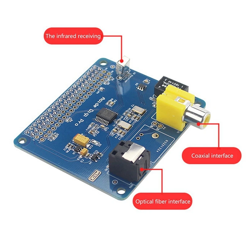 Hifi Digi+ Digital Sound Card I2S SPDIF Optical Coaxial Fiber DAC For Raspberry Pi 3B + 4B Audio Board Dual Clock