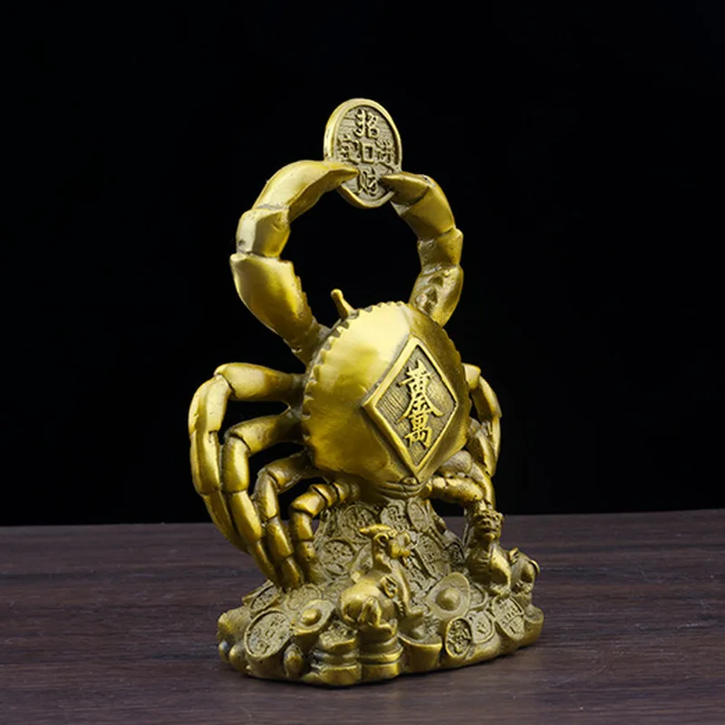 Pure copper crab figurine, symbolizing wealth and prosperity, the 