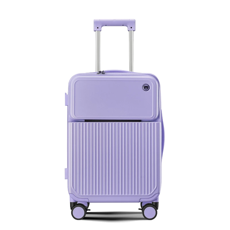 Candy Front Open Rolling Luggage Travel Suitcase Fashion Large Capacity Case Unisex Password Lock Box Silent Universal Wheel