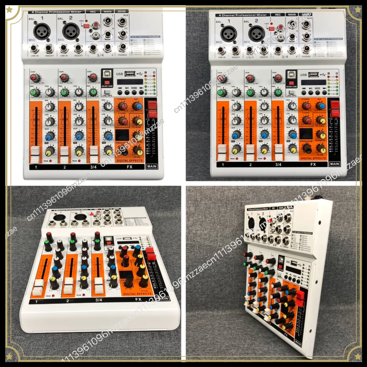 Live Broadcast Small Mini Professional Mixer Built-in Sound Card USB Lossless Player DSP Effect