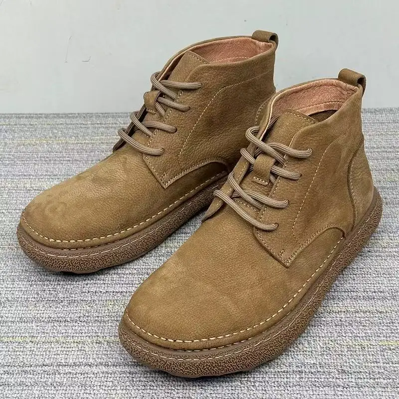 Men's boots fashionable new casual high top shoes comfortable classic British style small leather shoes outdoor leather boots