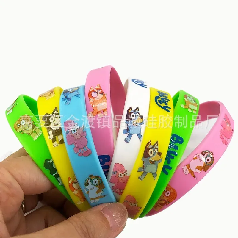 Cartoon Silicone Bracelet Bluey Family Animated Image Wristband Multi-color Cute Dog Pattern Soft Rubber Bracelet Children Gifts