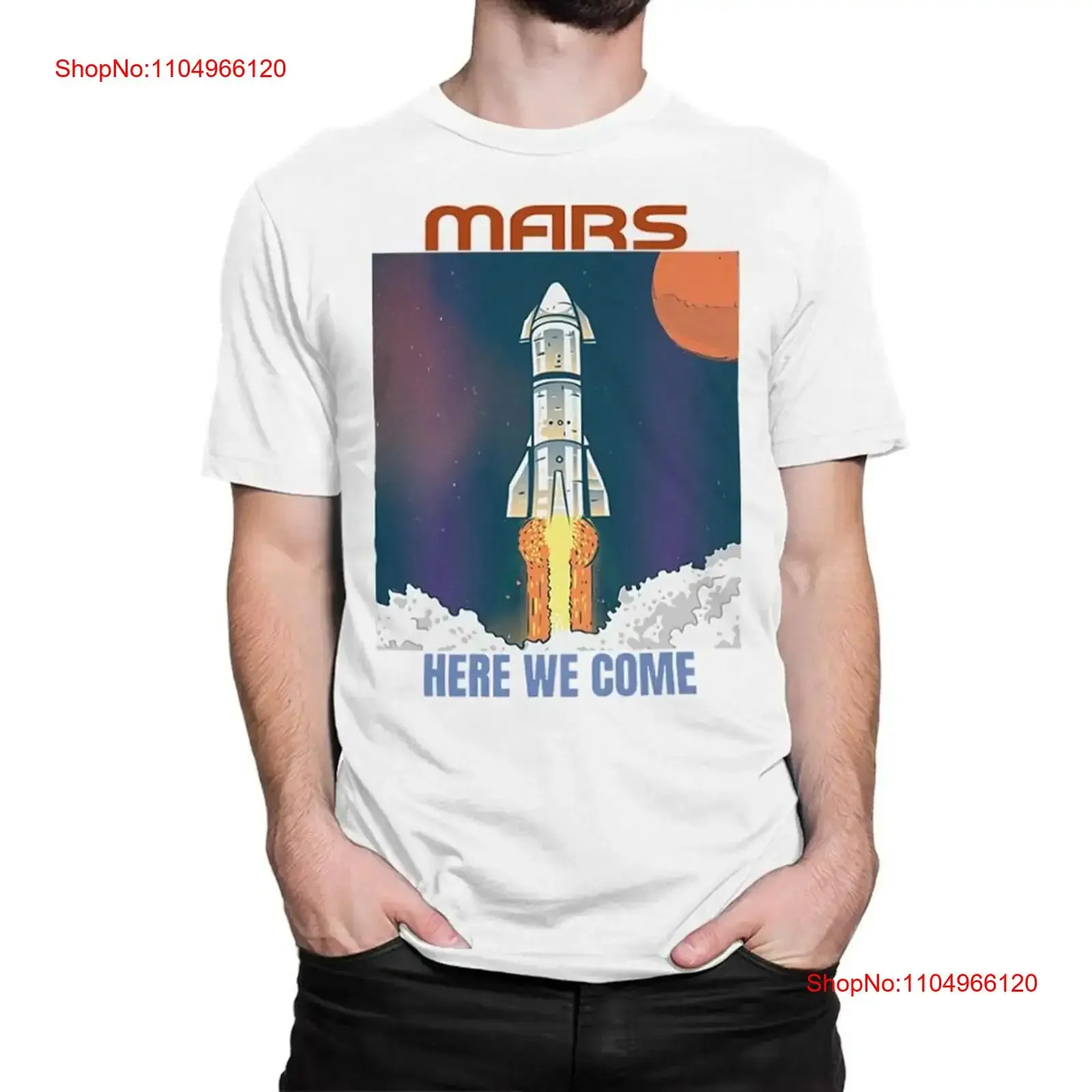 

Футболка Space Shuttle Mars Here We Come, мужские и женские размеры MAR 220210, винтажная стираная мужская удобная модная универсальная футболка