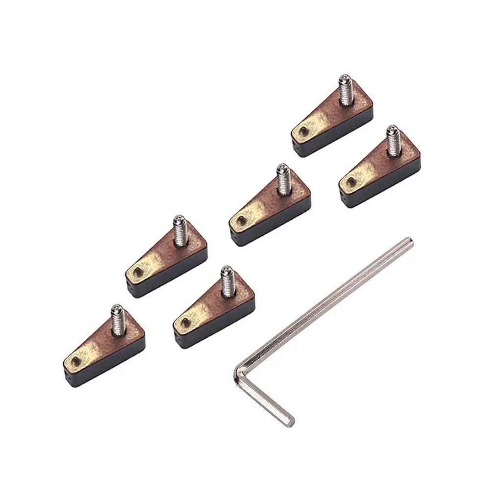 Electric Bass Guitar Headless String Nut Set with Wrench Screw Parts Black