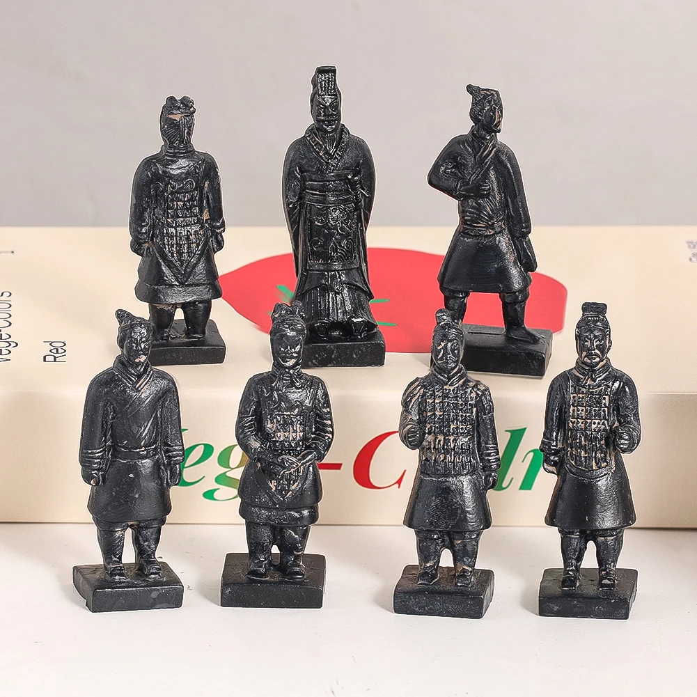 1PC Terracotta Warriors and Horses Crafts Ornament Chinese Style Characteristic Handicrafts Office Study Room Ornaments Gifts