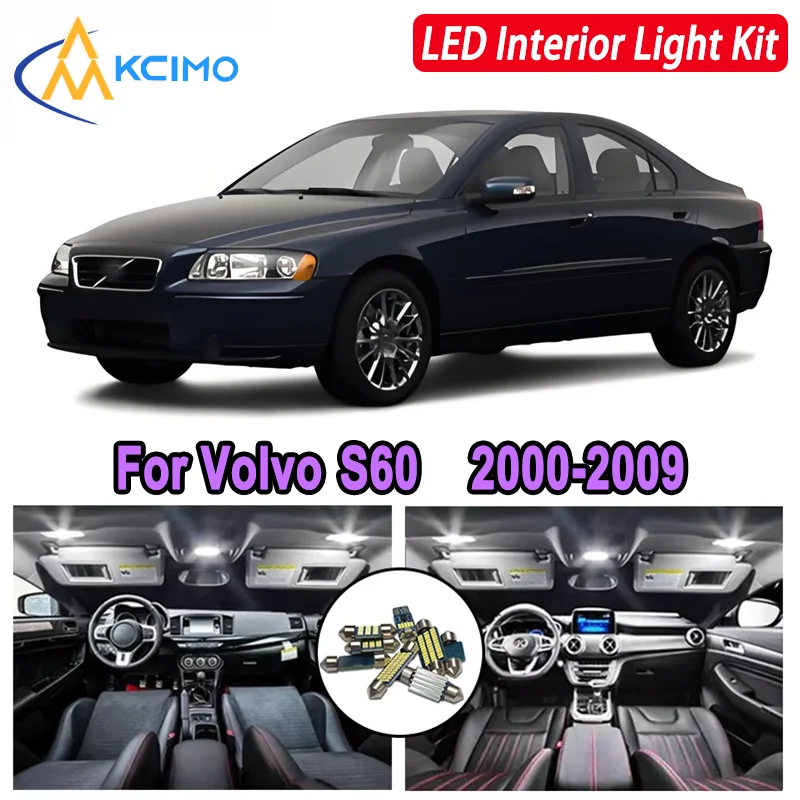 

Kcimo LED For Volvo S60 (2000-2009) Premium Bright LED Interior Dome Map Trunk Light Kit Car Led Lamps Canbus Car LED Lights