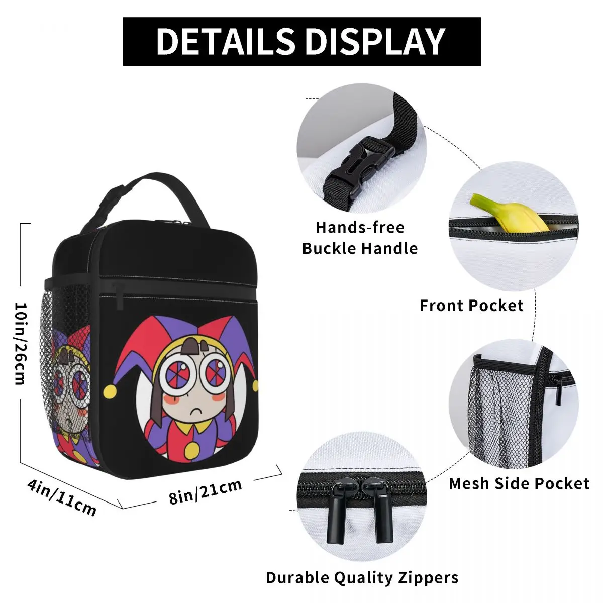 Isolados Lunch Bags com Circo Digital, Leakproof Recipiente, Saco Térmico, Lancheira, Tote, Escola, Viagem, The Amazing