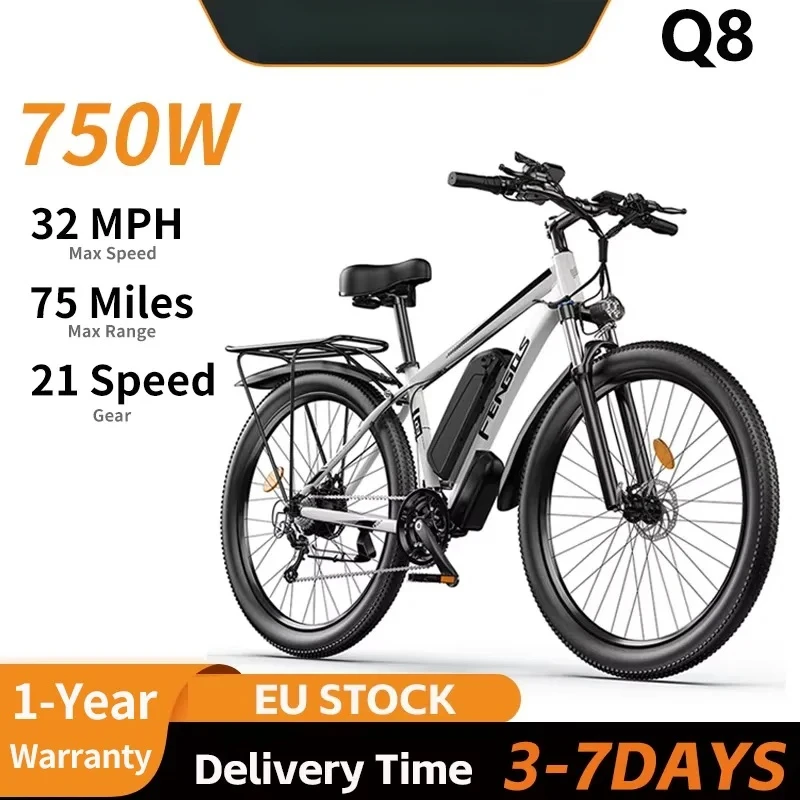 

Q8 750 Вт электрический горный велосипед 48 В 17,5 Ач аккумулятор внедорожные шины передняя подвеска вилка дисковый тормоз электронный велосипед для взрослых