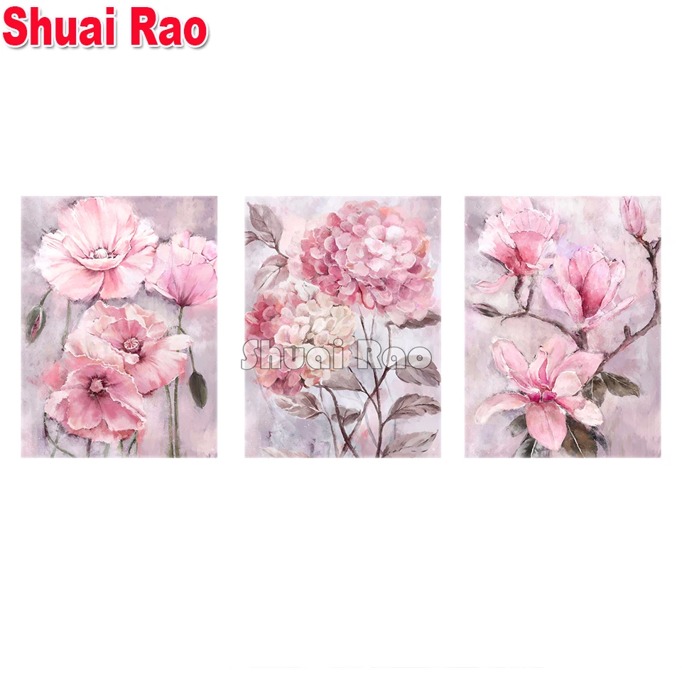 Modern Pink Flower Lily Peony 5d diy diamond painting full Square Round Diamond mosaic Puzzle embroidery Sale home decor