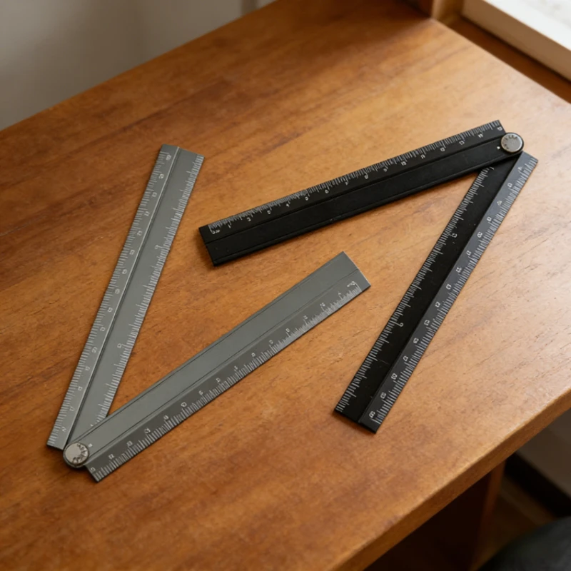 

Новая простая складная линейка из алюминиевого сплава, удобная для хранения, многофункциональная металлическая линейка для детских рисовальных принадлежностей, практичные канцелярские товары