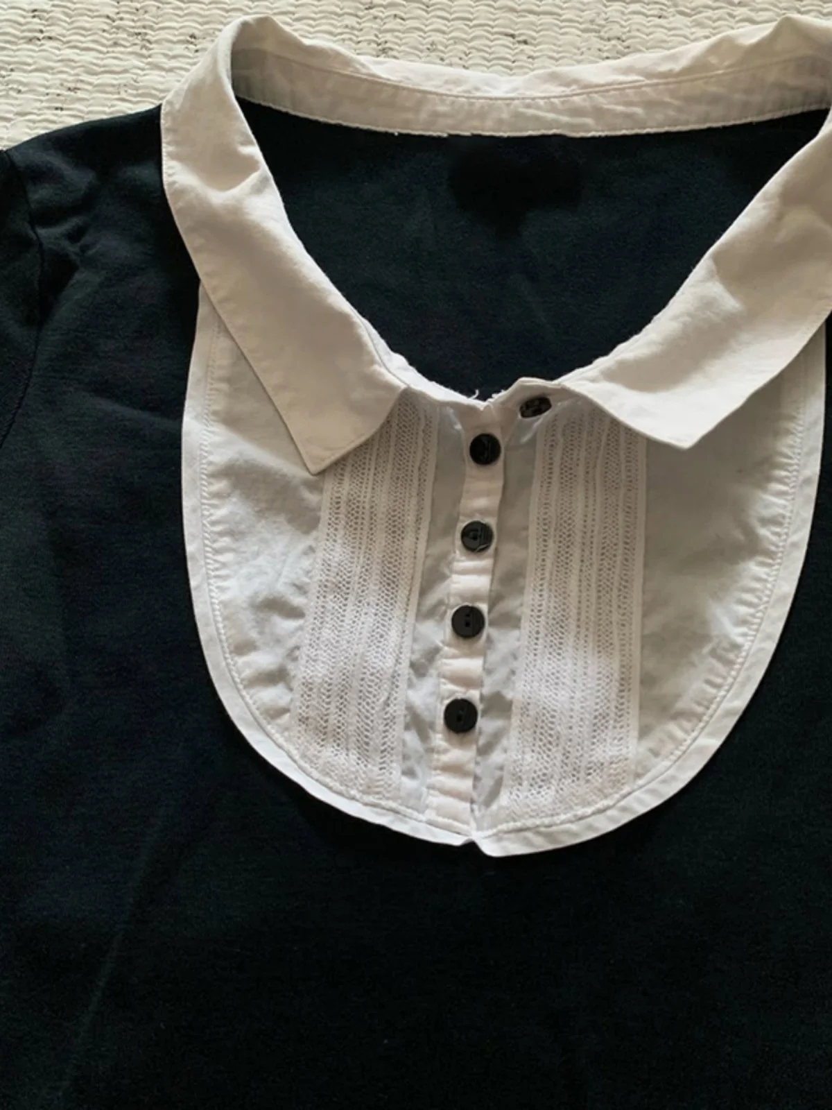 

Original ort Sve T-irt Women's Bla Doll Collar Top Vintage Vintage Spring Summer Cotton Blend Slim Fit Casual Wear