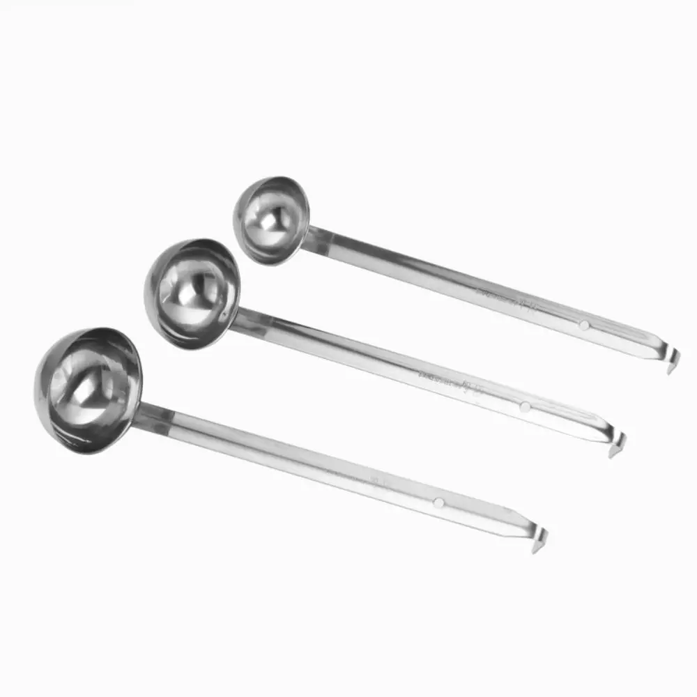 Durable Stainless Steel Measuring Ladle 1/2/3oz Deepened Scoop Soup Ladle with Hanging Hook Kitchen Scoop Kitchen Utensil