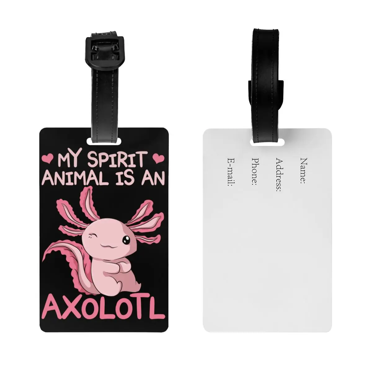 My Spirit Animal Is An Axolotl Luggage Tag for Suitcases Funny Salamander Animal Baggage Tags Privacy Cover Name ID Card