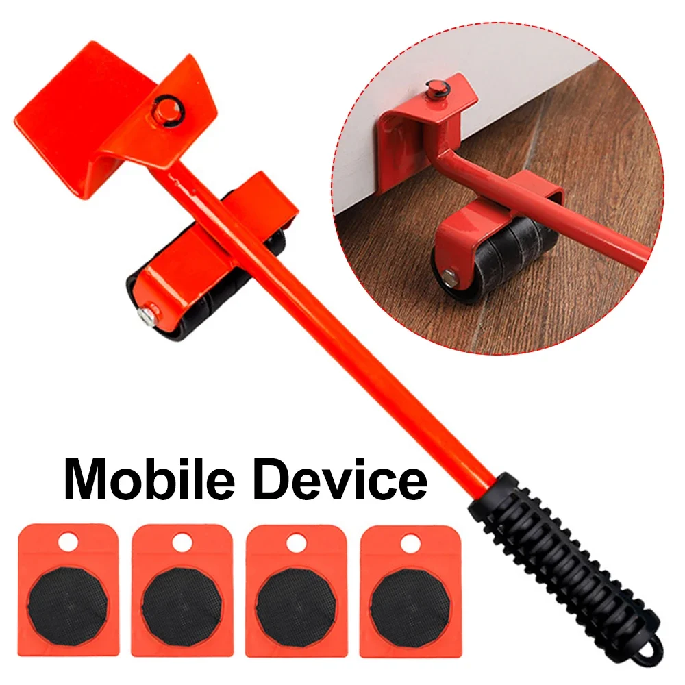 1/5Pcs Furniture Mover Set Furniture Mover Tool Furniture Moving Lifter Heavy Object Mobile Device Metal Crowbar Handling Tools