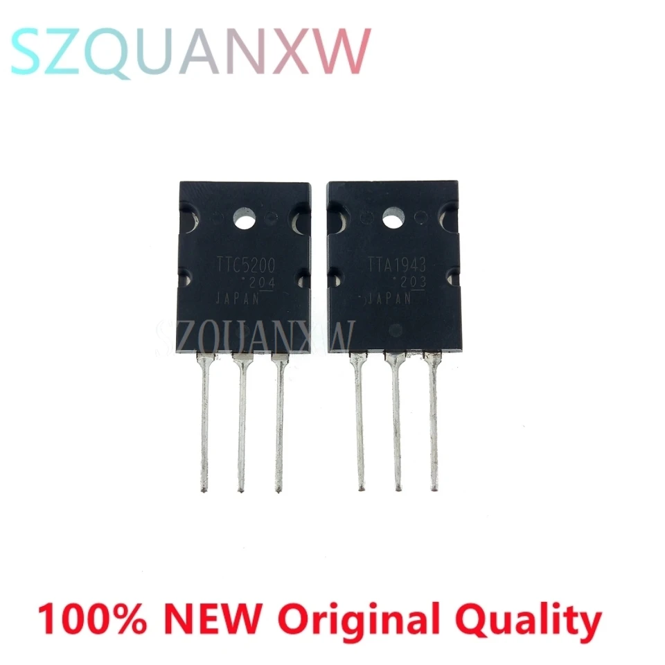 

5PCS - 5Pairs 100% Real Original New TTC5200 TTA1943 Amplifier Transistor A1943 C5200 TTC5200-O TTA1943-O