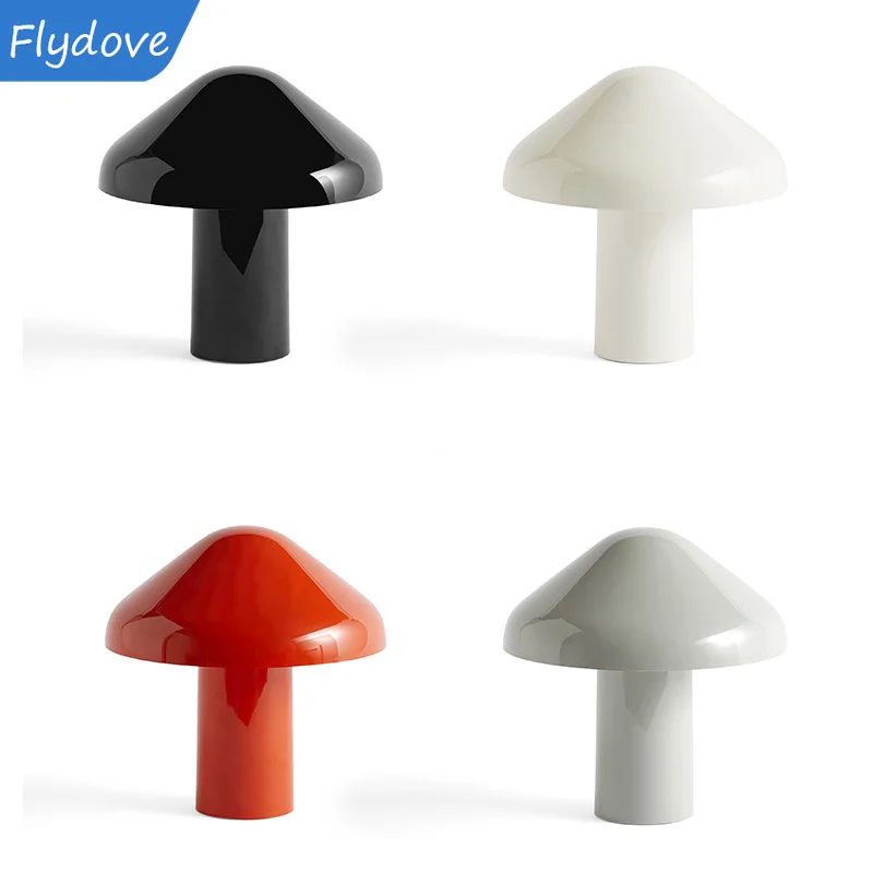 Nordic Modern Design Creative Mushroom Desk Lamp Battery Hall Bedroom Bedside Rechargeable LED Desk Lamp Portable Cordless Lamp