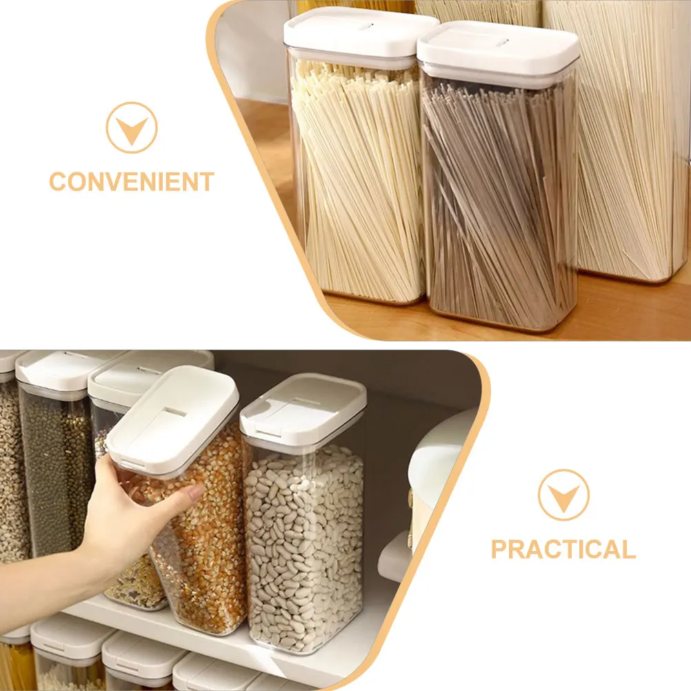 

Noodle Storage Tube Kitchen Pantry Organizers and Crisper Plastic Container Organization Bins for