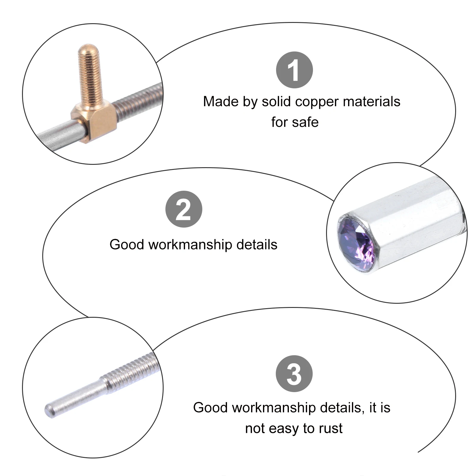 

Metal Violin Bow Screw Durable Copper Parts Easy Install for 44 34 Violin Rust Resistant Fittings Accessory Viola Rod