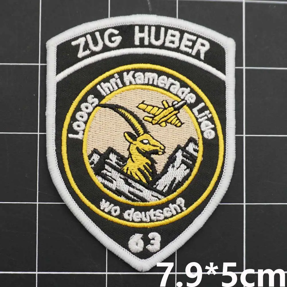 ZUG HUBER Patches with Hook and Loop Backing for Backpacks Clothing military Accessories