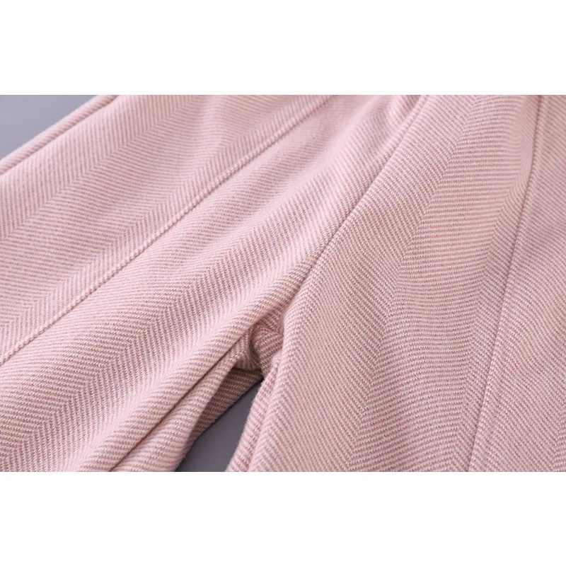 Bellbell Herbst Kinder Mädchen 2-teiliges Kleidungsset, einfarbig, 1-6 Jahre, Kinder Mädchen Mantel Anzug, elastische Taille, Baby Mädchen Weite Hose – Detail 7