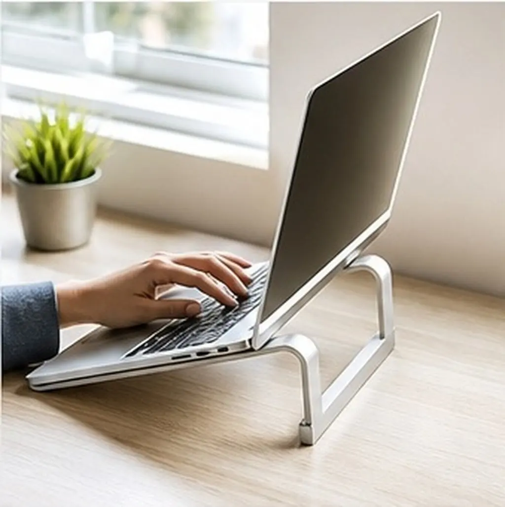 1Pcs Sturdy Aluminum Alloy Laptop Stand Portable Elevated Rack Anti-Overheat Ergonomic Angle Support for Notebook Computer