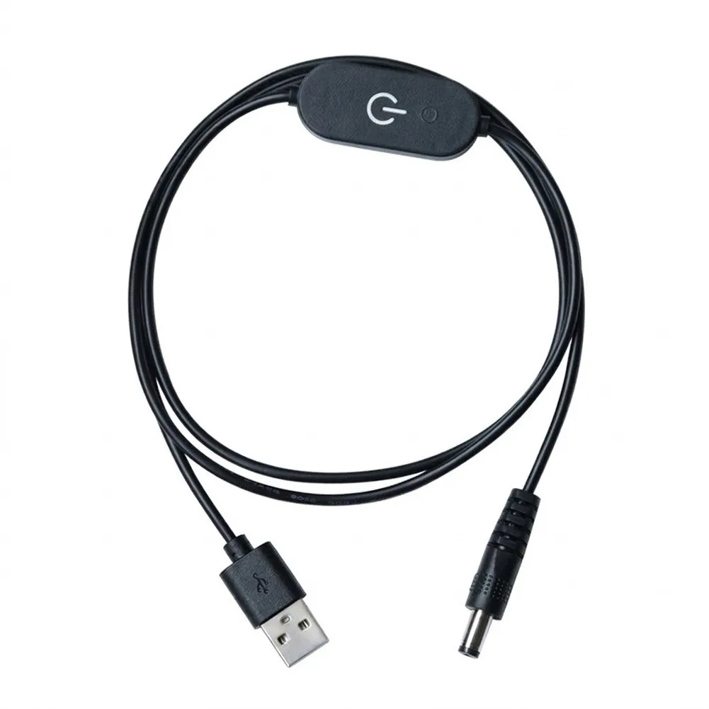 USB to DC5521 1000mm Power Cable 2 Pcs with Touch Dimmer Switch for LED Strip Lights Desk Lamps Mirror Lamps 12V Fans