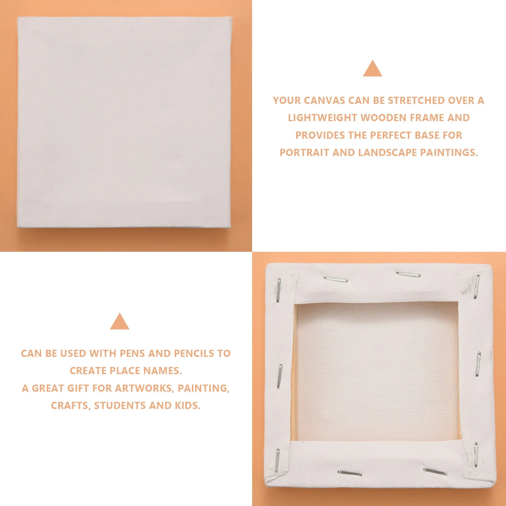 New 10Pcs/Set White Blank Art Boards Mini Stretched Artist Canvas Art Board Acrylic Oil Paint Wood+Cotton for Artwork Painting