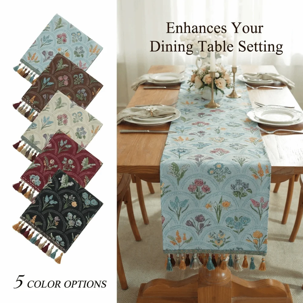 

Новая американская ретро-дорожка на стол с цветочным узором, полиэстеровая накидка на буфет в пасторальном стиле, 33x183 см, пылезащитный чехол для стола, для дня рождения/праздника