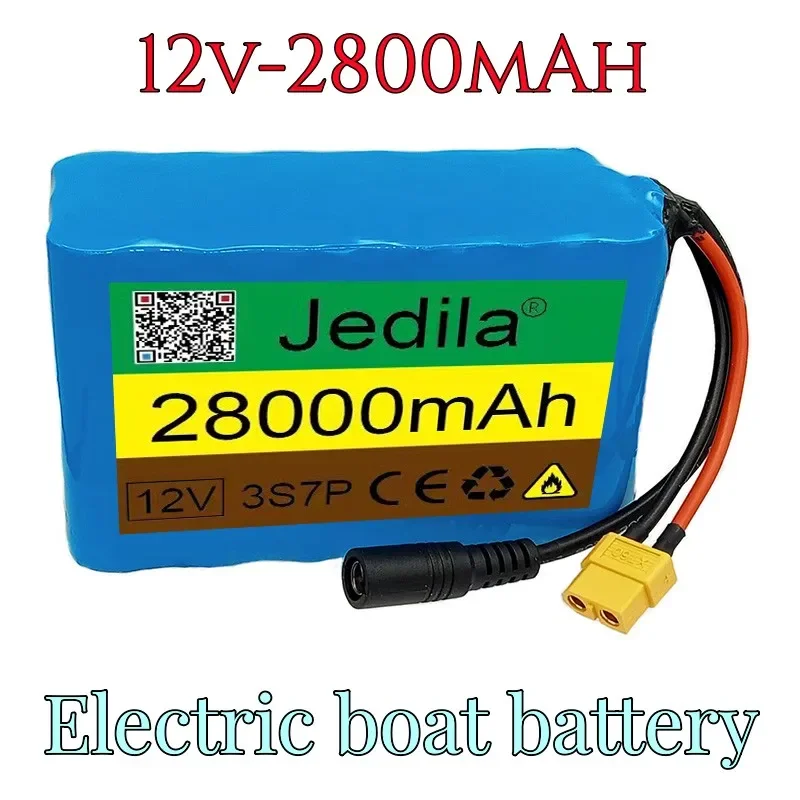 100% 신제품 전기 보트 배터리 팩, 동일 포트 충전 및 방전 밸런스, BMS 12V 전원 공급 장치, 12V 28Ah, 3S6P 28A, 신제품