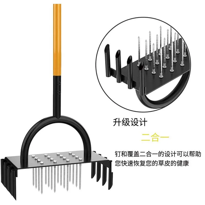 Lawn puncher, lawn maintenance tool, soil loosening tool, soil loosening nail