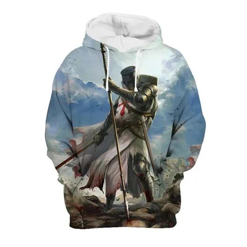 Knights Templar 3D Print Hoodie Men Women Fashion Casual Hoodies Oversized Hoody Pullover Hooded Sweatshirts Kids Tops Clothing