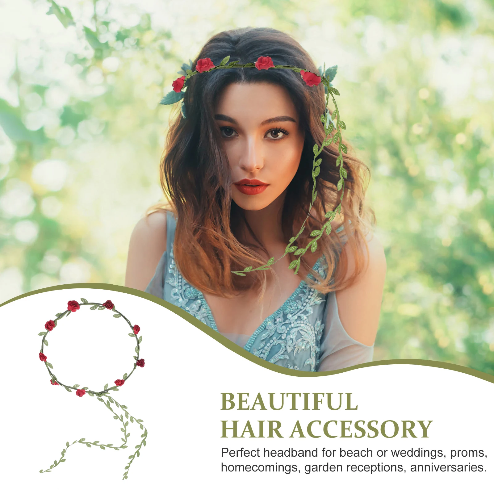

3 Pcs Garland Bracelet Bridal Flower Floral Crown The Photo Leaves Wreath Style Headbands Paper Hair Headpiece Hairbands