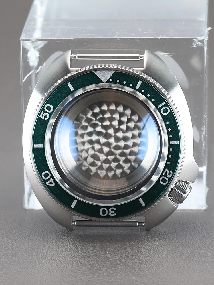 44mm Turtle Watch Case 316L Stainless Steel Sapphire Glass 100M
